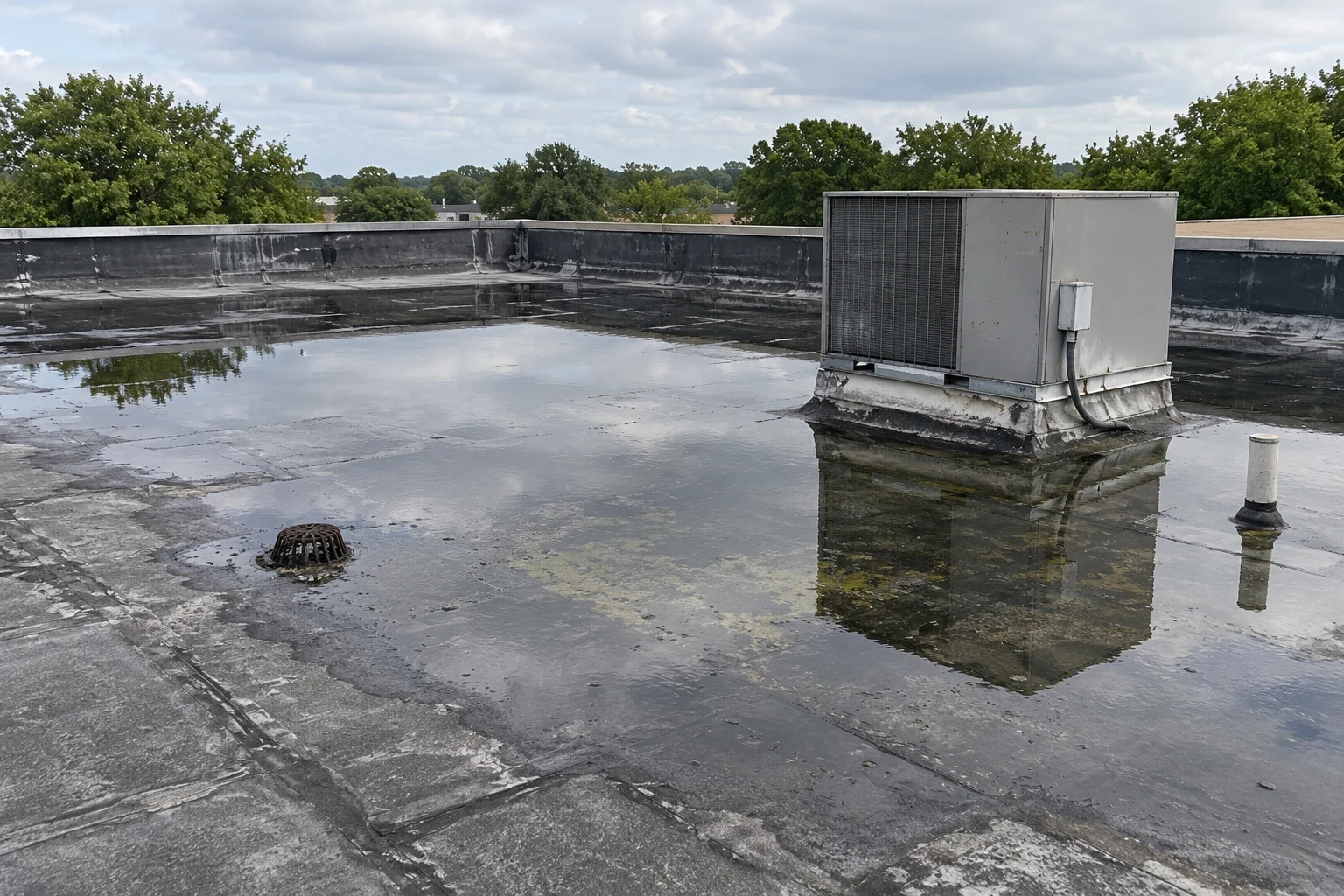 Ponding Water Roof Repair in Franklin, TN